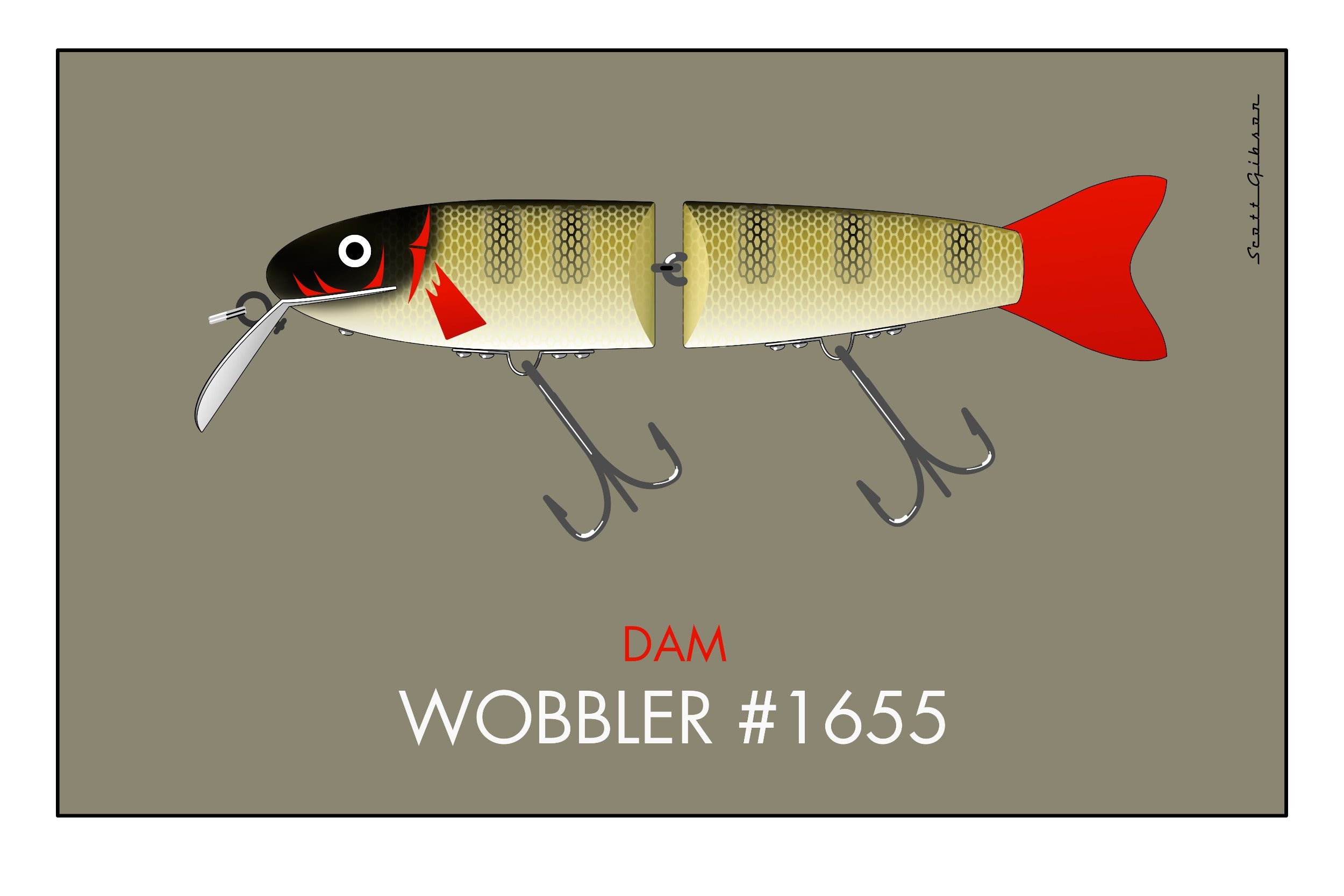 DAM Wobbler #1655 | Fishing Lure Art