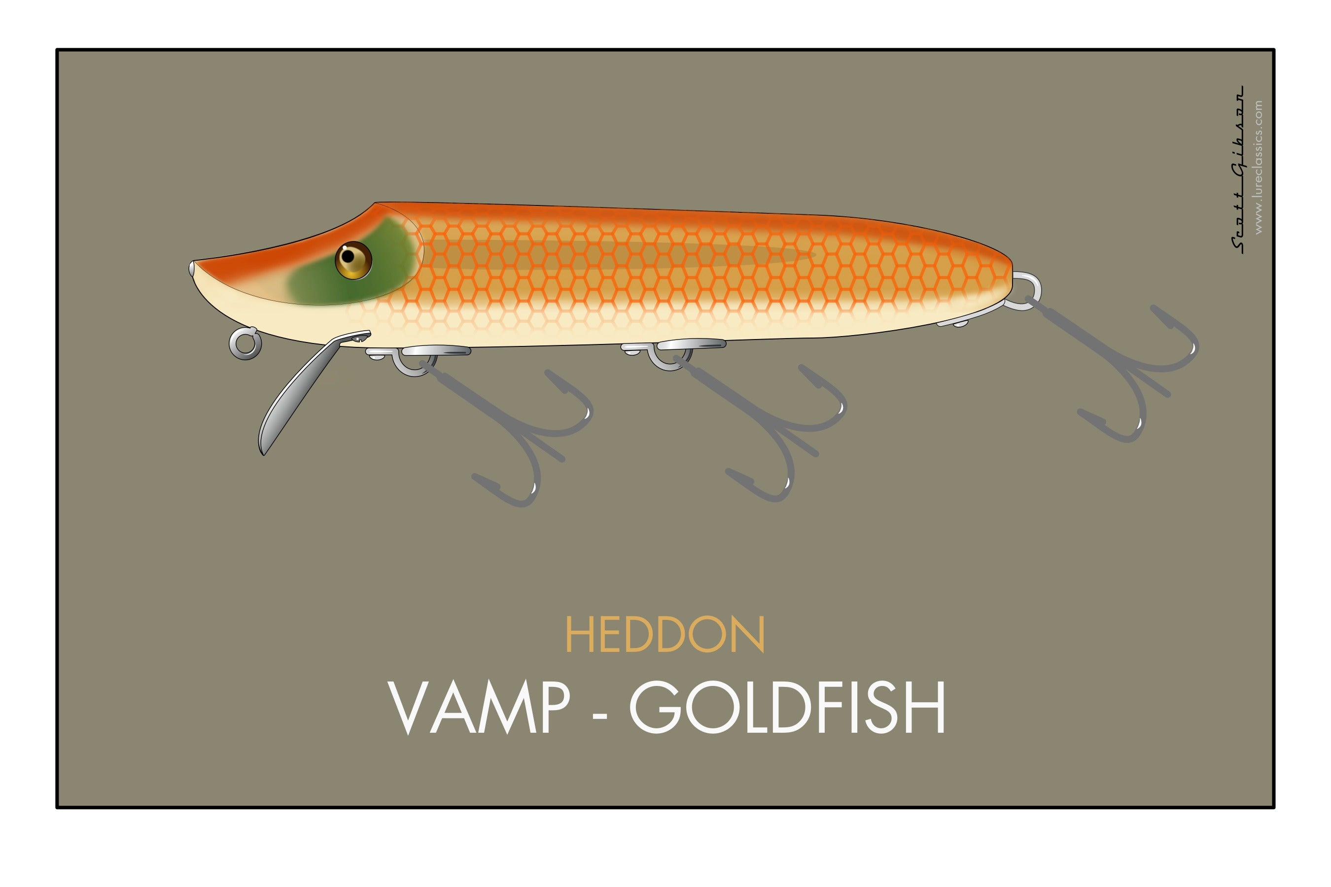 Heddon Vamp 'Goldfish', Fishing Lure Art