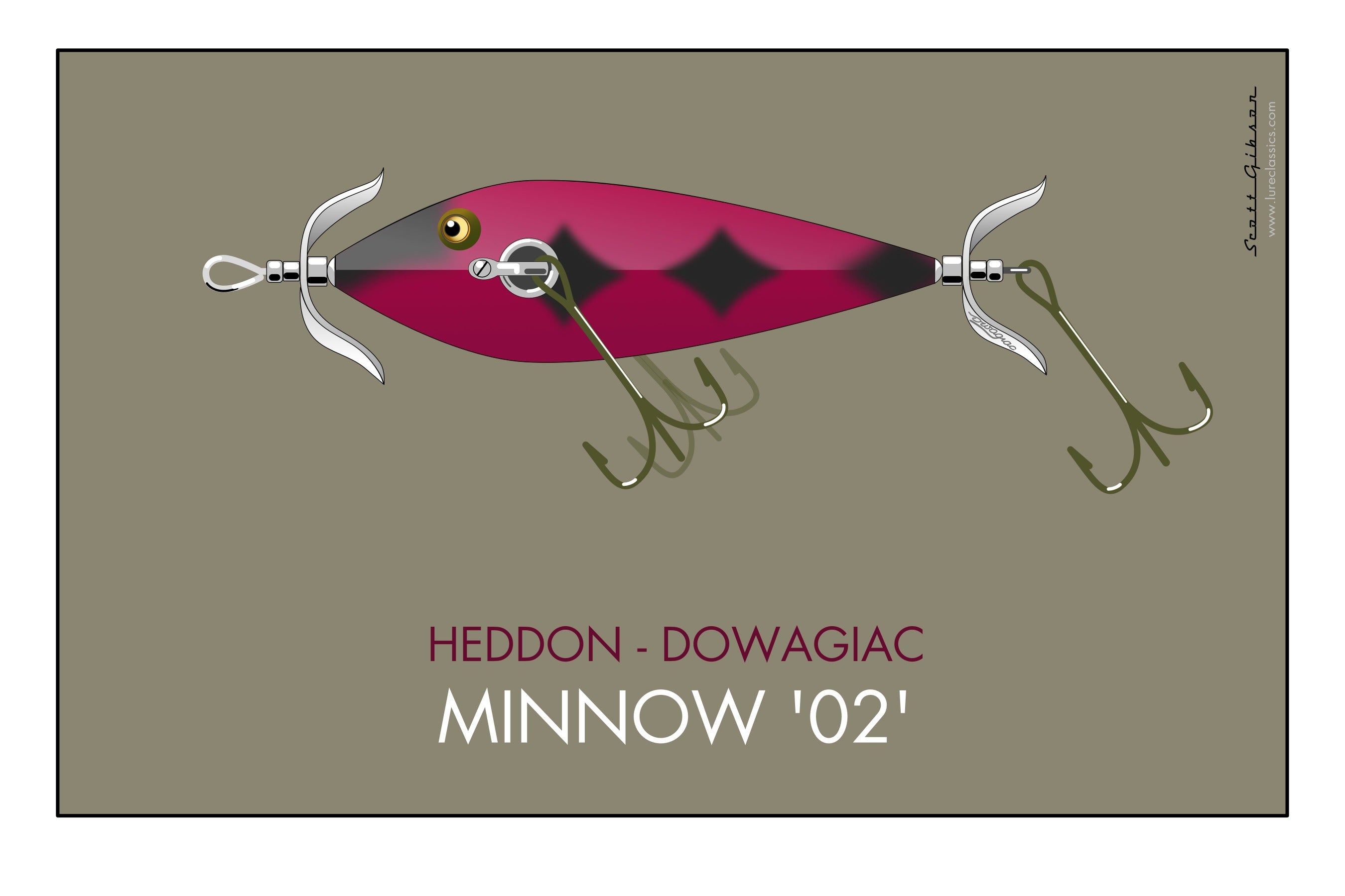 Heddon 02 Minnow, Fishing Lure Art