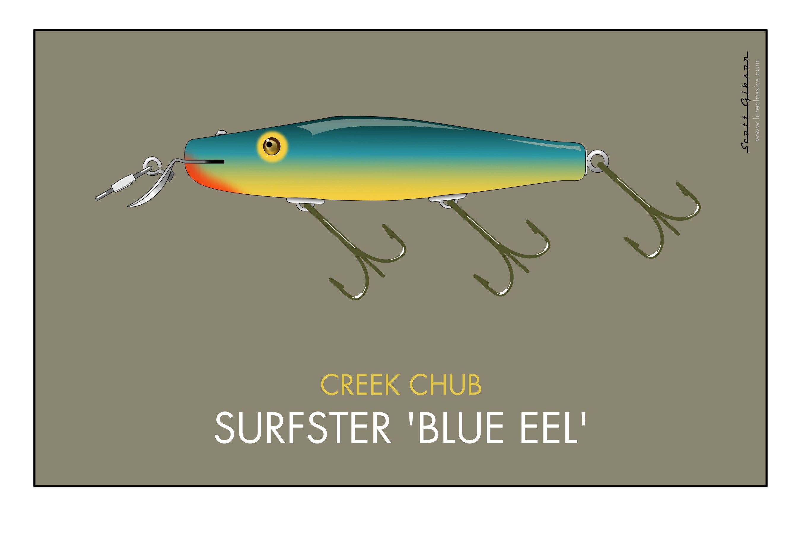 Creek Chub Surfster 'Blue Eel' | Fishing Lure Art | lureclassics.com  Lure  Classics