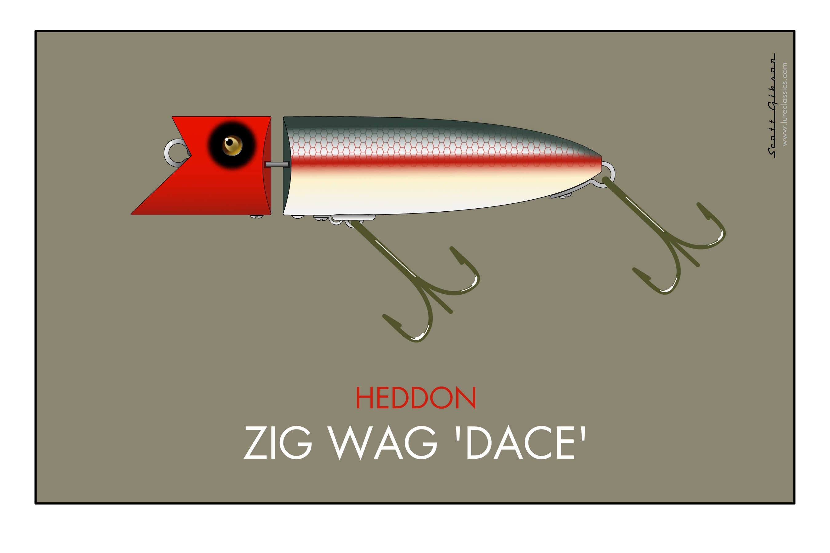 Heddon Zig Wag 'Dace', Fishing Lure Art