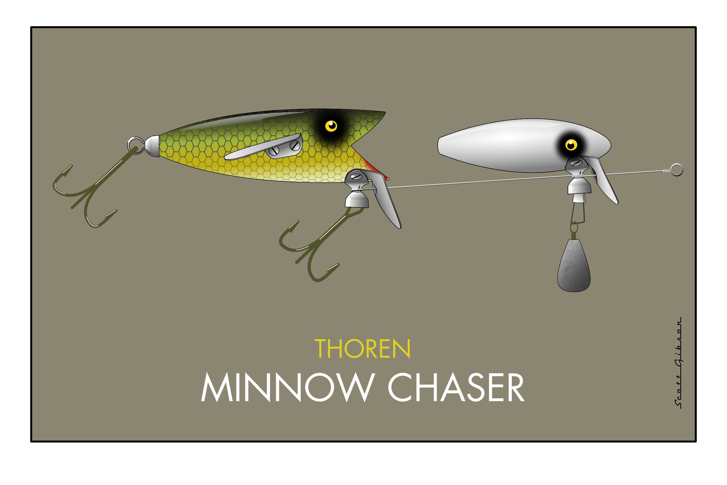 Thoren Minnow Chaser, Fishing Lure Art