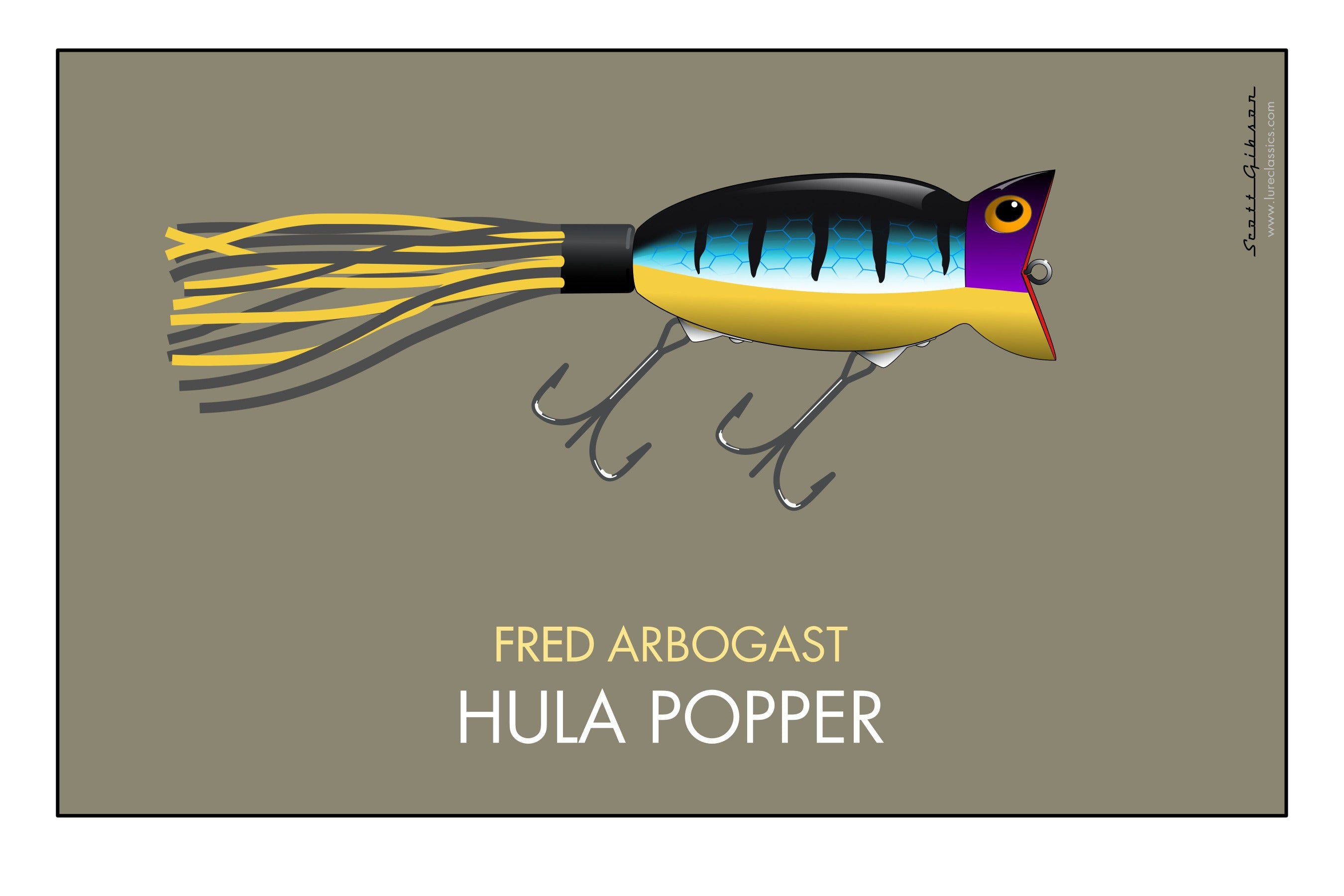 Arbogast Hula Popper, Fishing Lure Art
