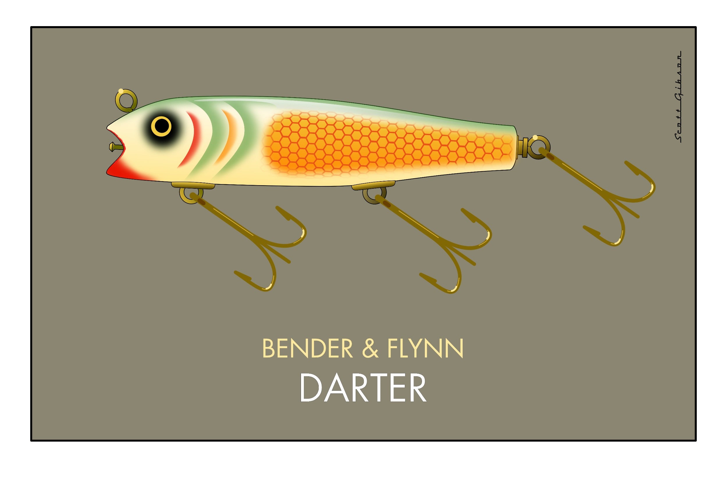 Bender & Flynn Darter, Fishing Lure Art