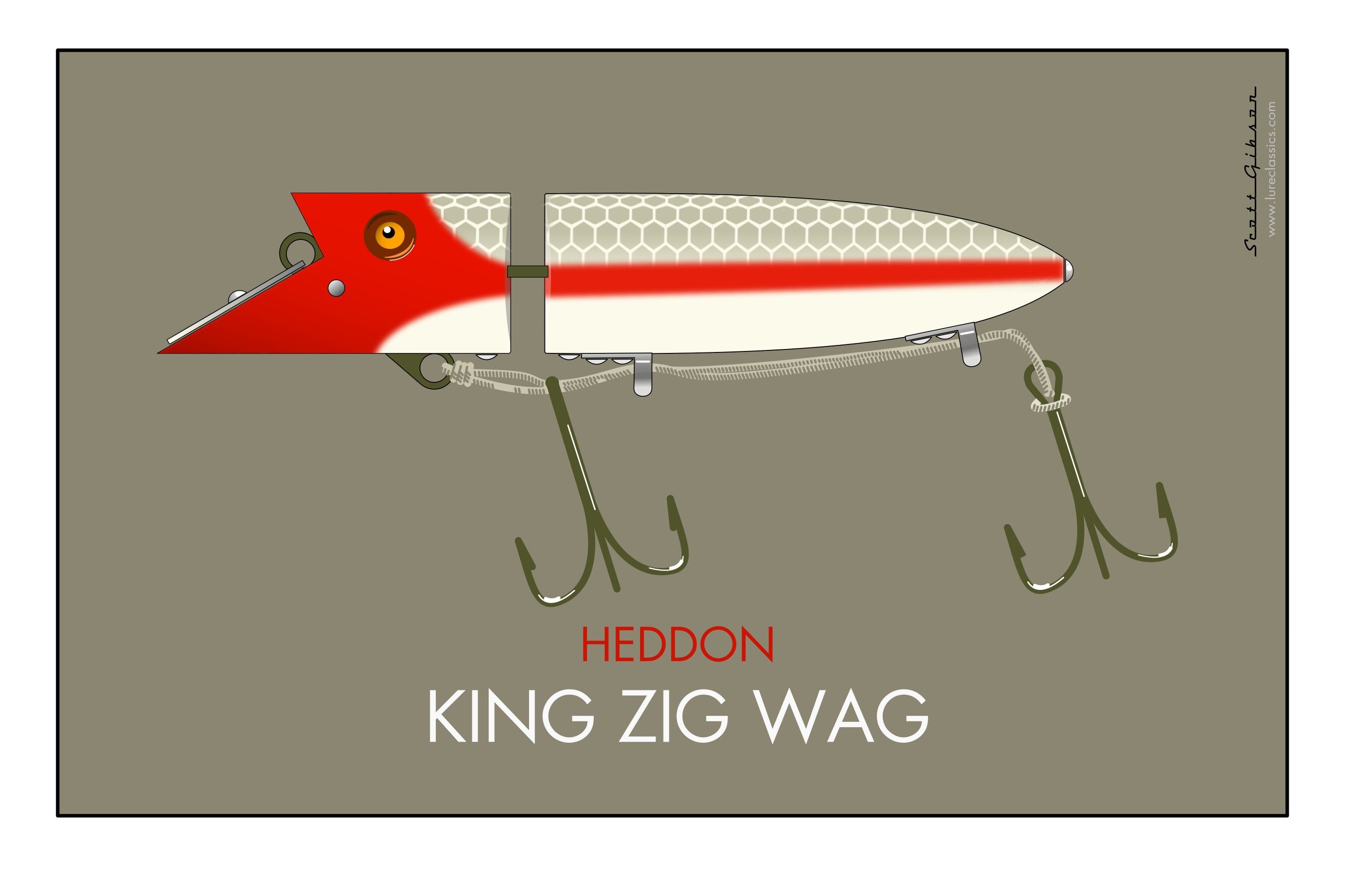 Heddon King Zig Wag, Fishing Lure Art