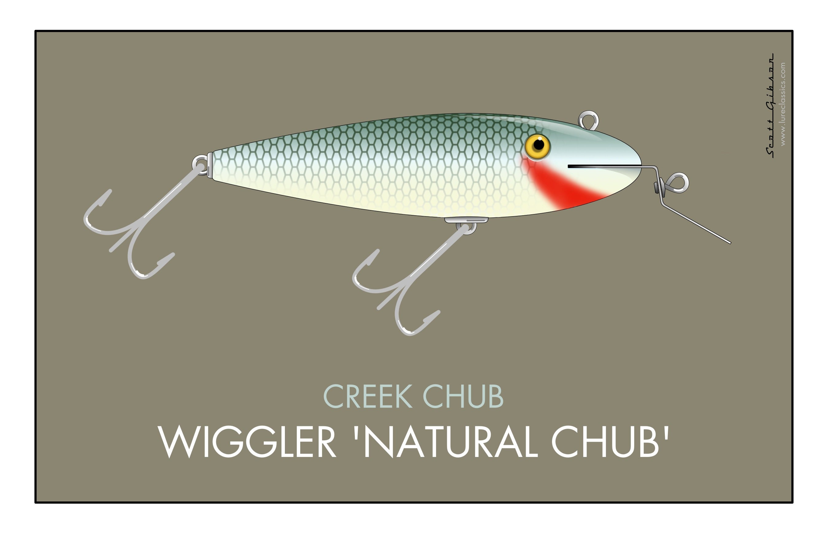 Wiggler 'Natural Chub', Fishing Lure Art