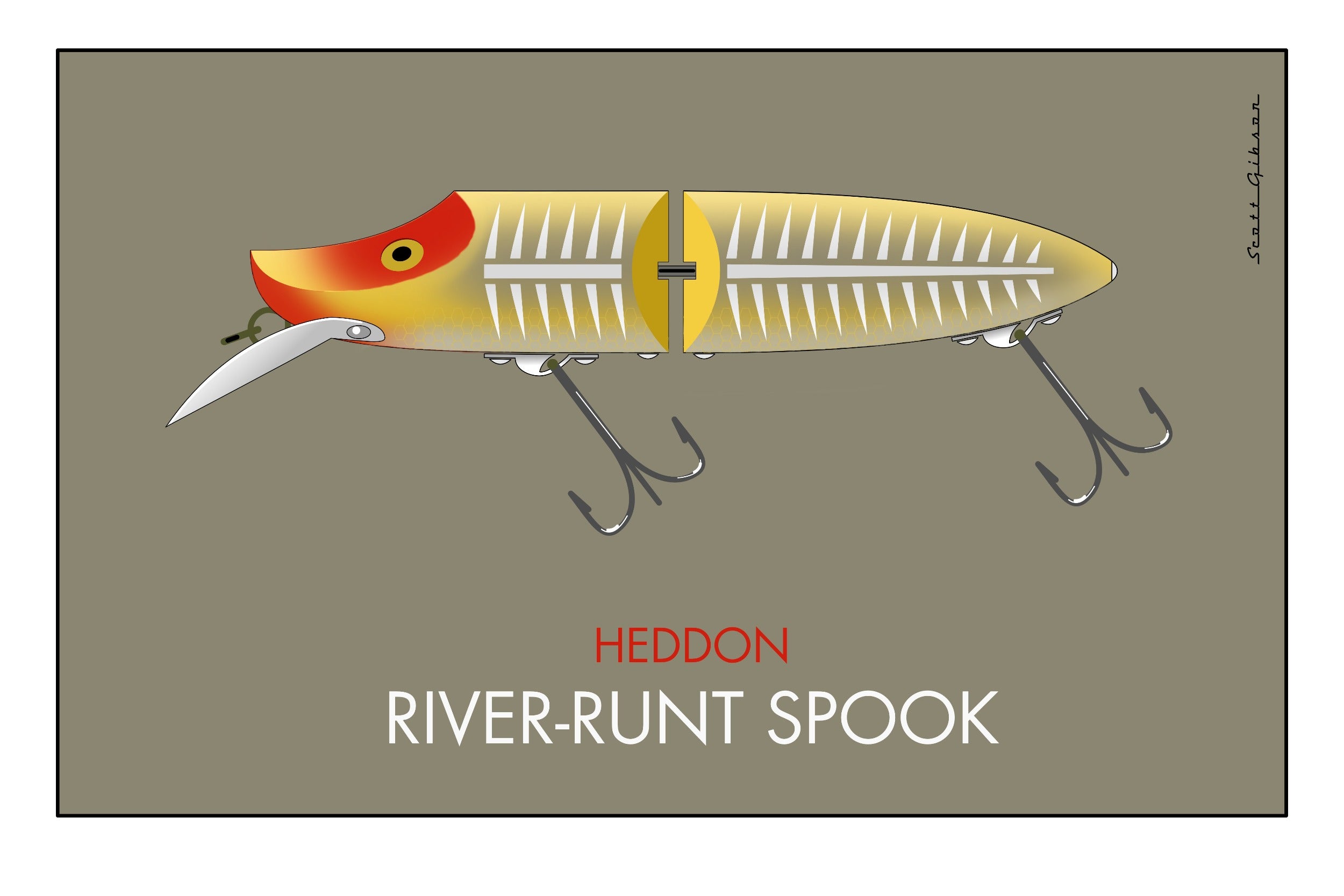 Heddon River Runt Spook, Fishing Lure Art