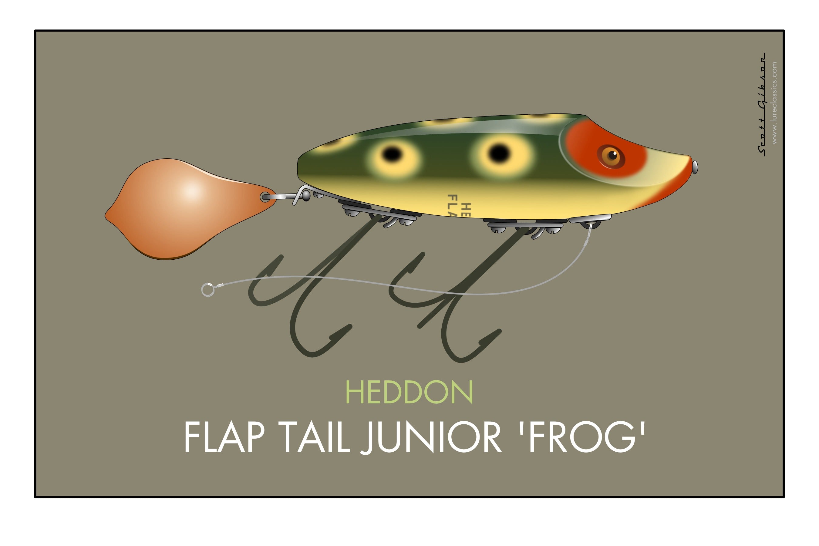 Flap Tail Junior 'Frog', Fishing Lure Art