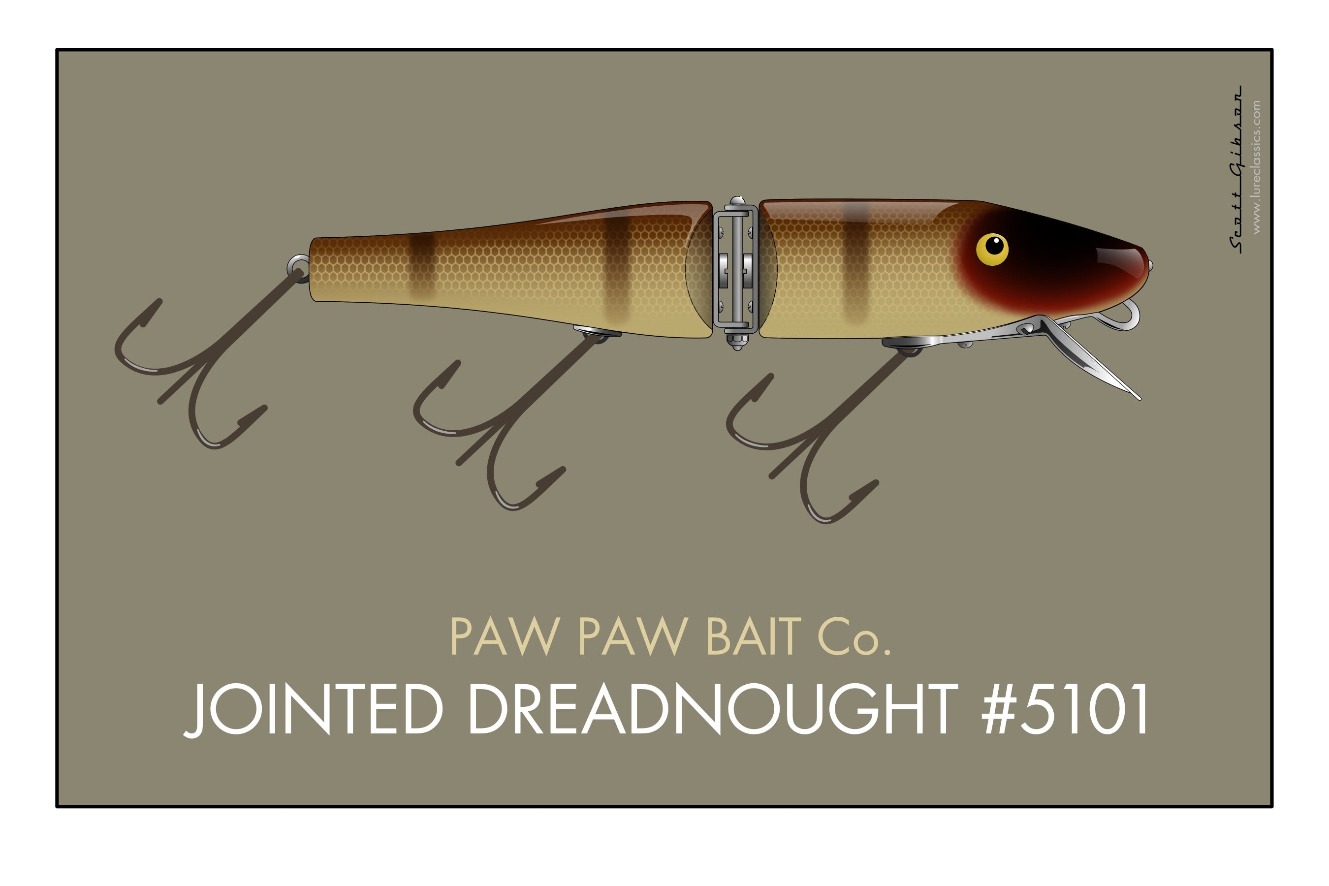 Paw Paw Jointed Dreadnought Fishing Lure Art Lure Classics