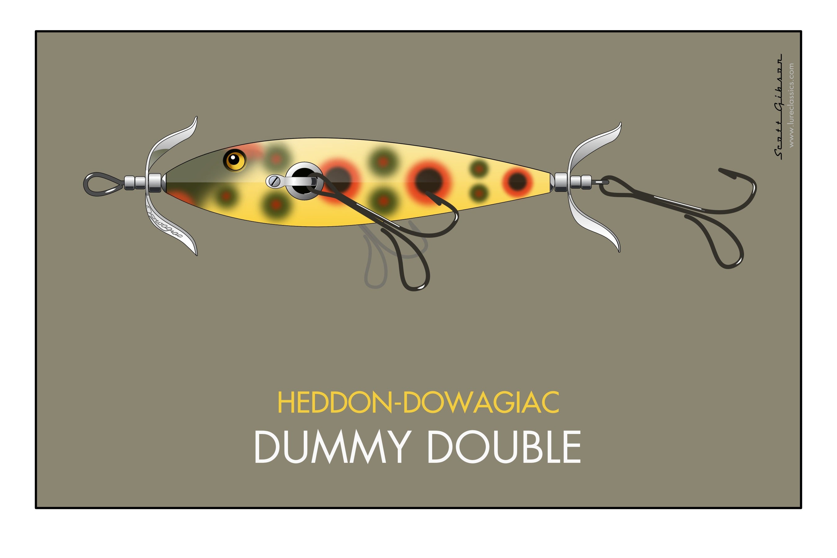 Heddon Dummy Double, Fishing Lure Art