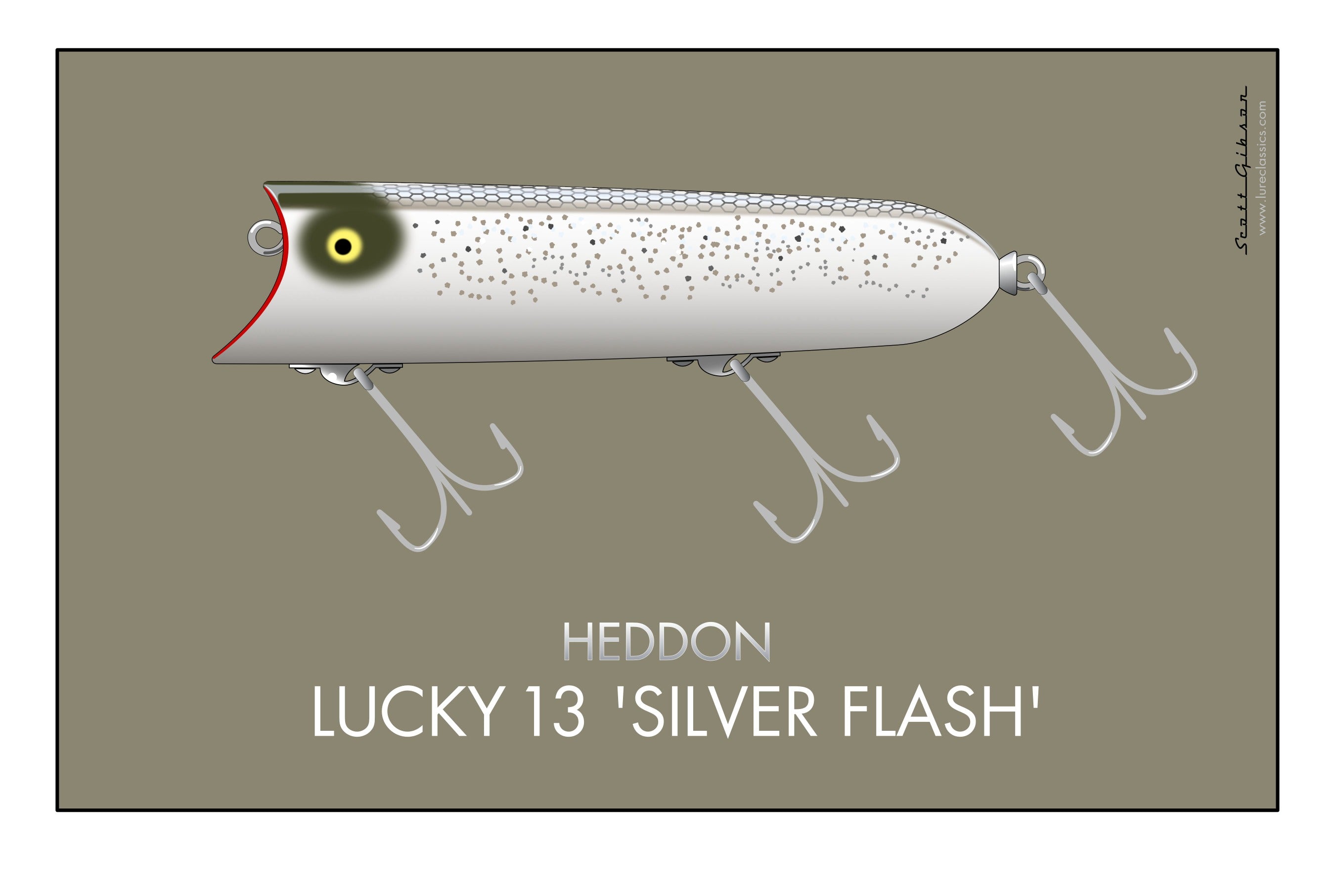 Heddon Lucky 13 'Silver Flash' | Fishing Lure Art – Lure Classics