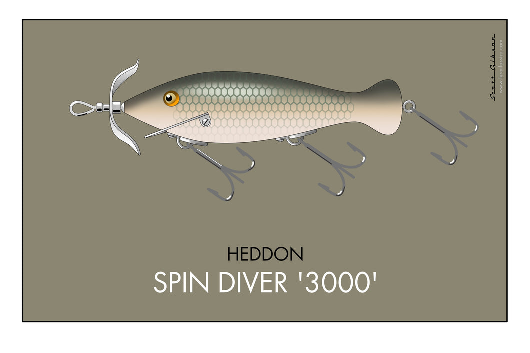 Heddon Spin Diver 3000 | Fishing Lure Art