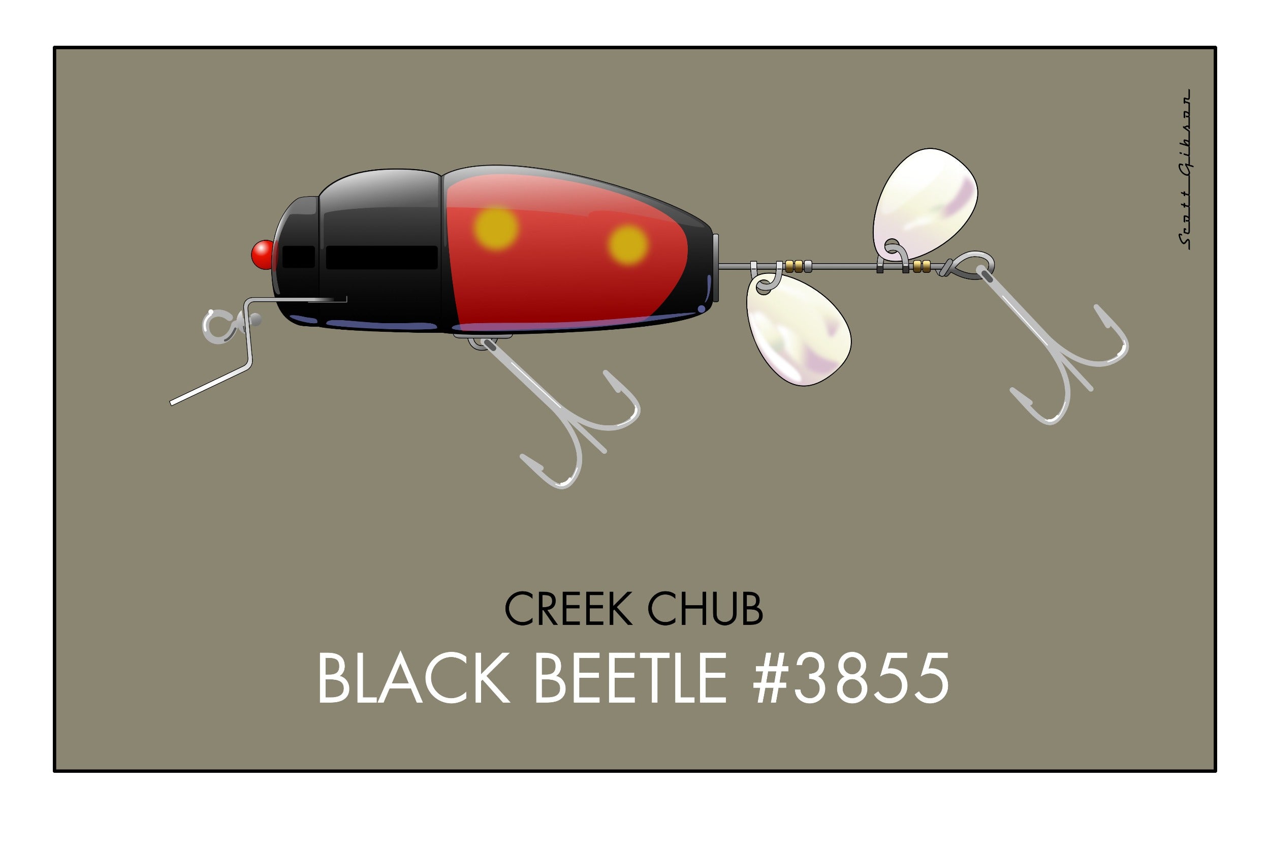 Creek Chub Black Beetle Lure