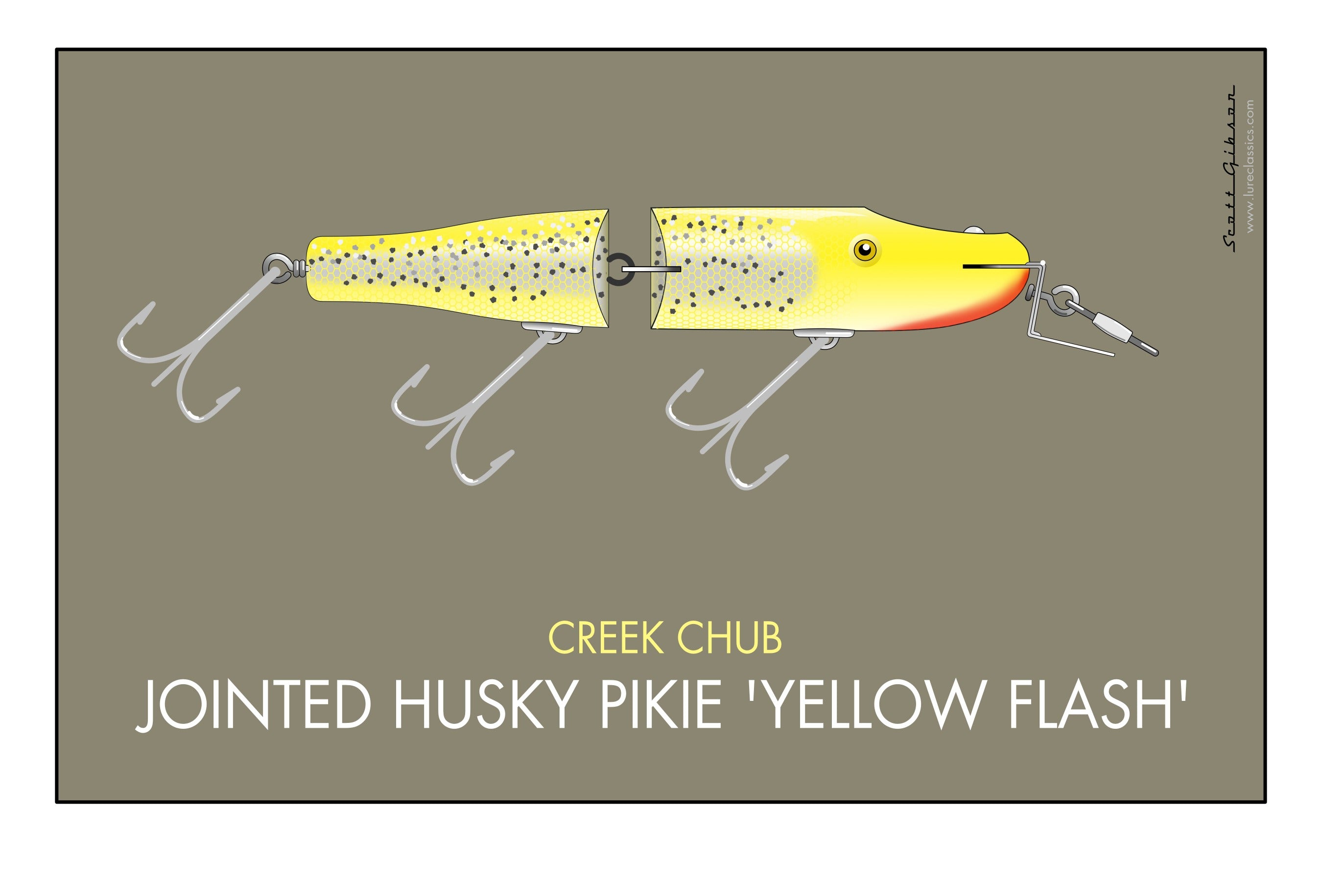 Creek Chub Jointed Husky Pikie, Fishing Lure Art