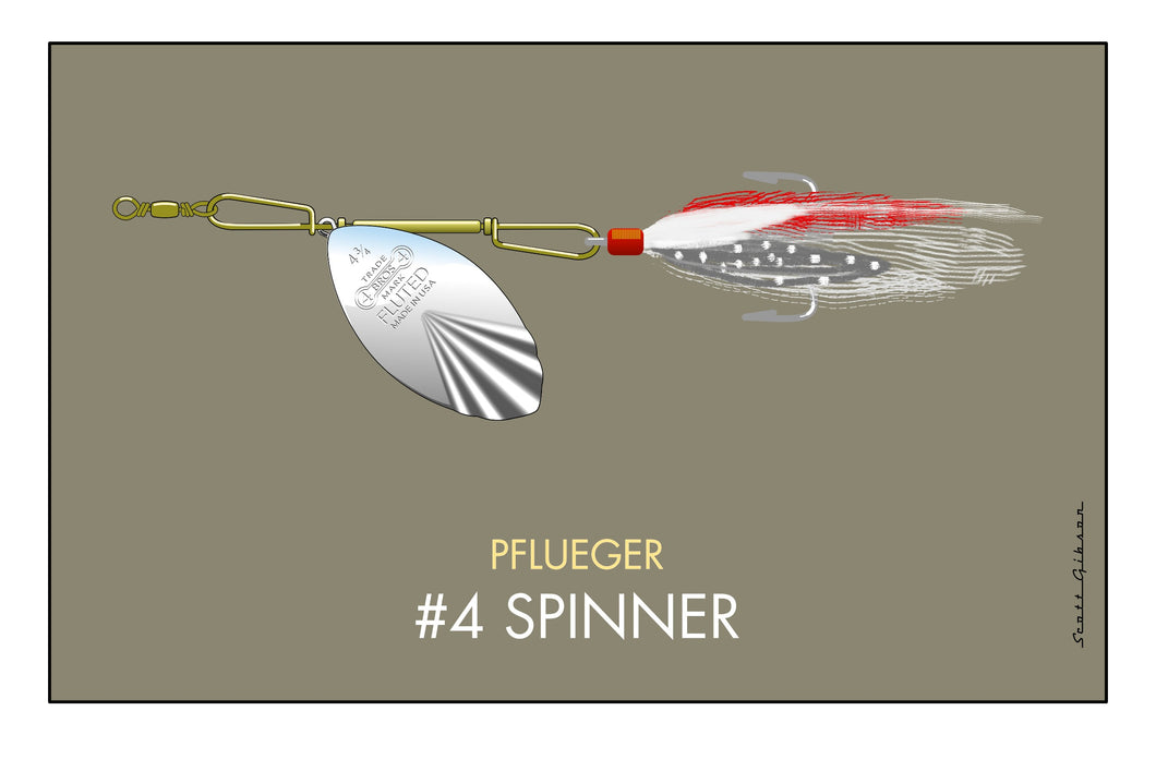 Pflueger #4 Spinner | Fishing Lure Art