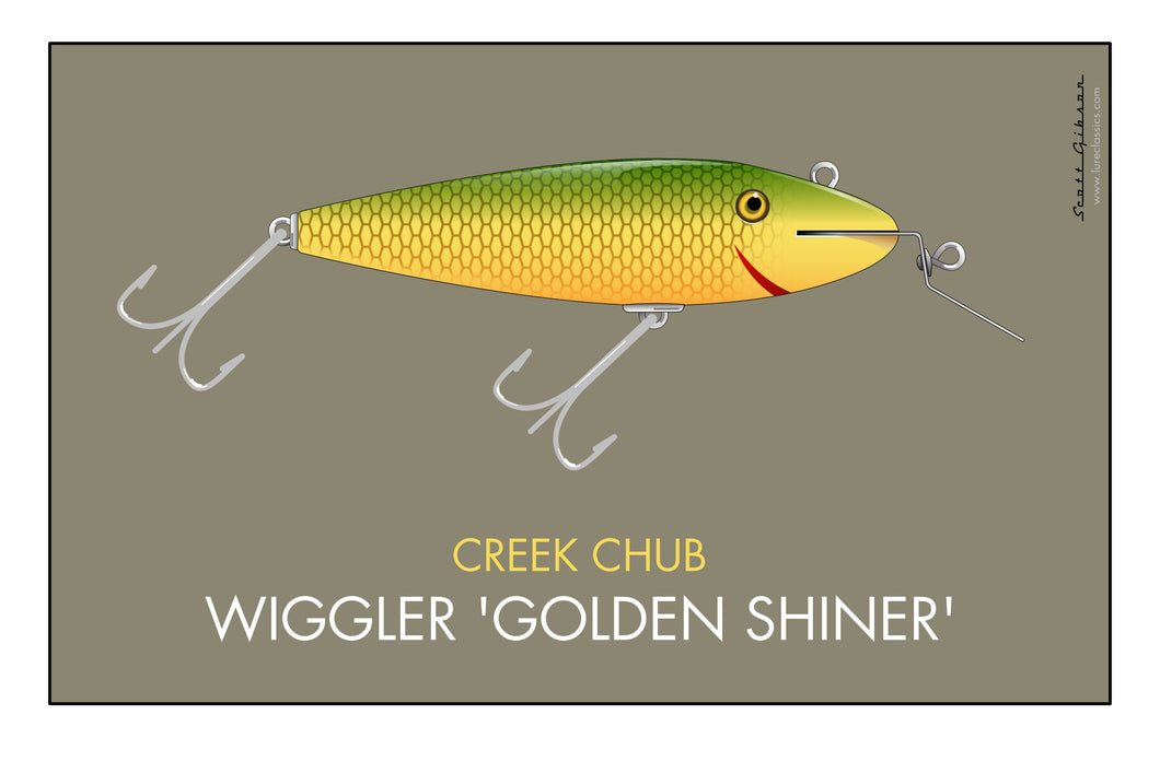 Creek Chub Wiggler 'Golden Shiner' | Fishing Lure Art