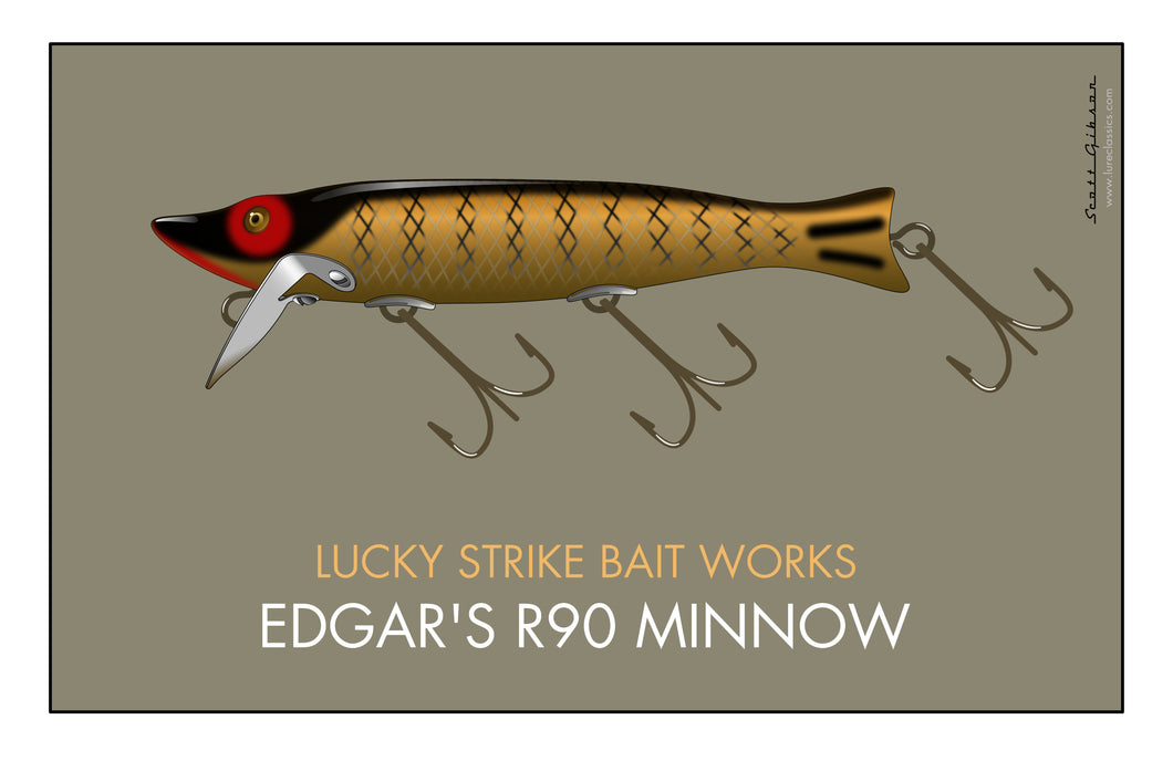 Lucky Strike Edgar's R90 Minnow | Fishing Lure Art