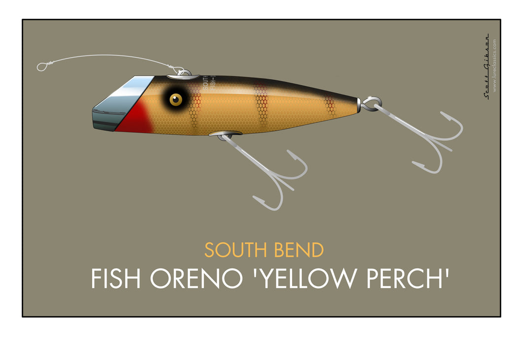 South Bend Fish Oreno 'Yellow Perch' | Fishing Lure Art