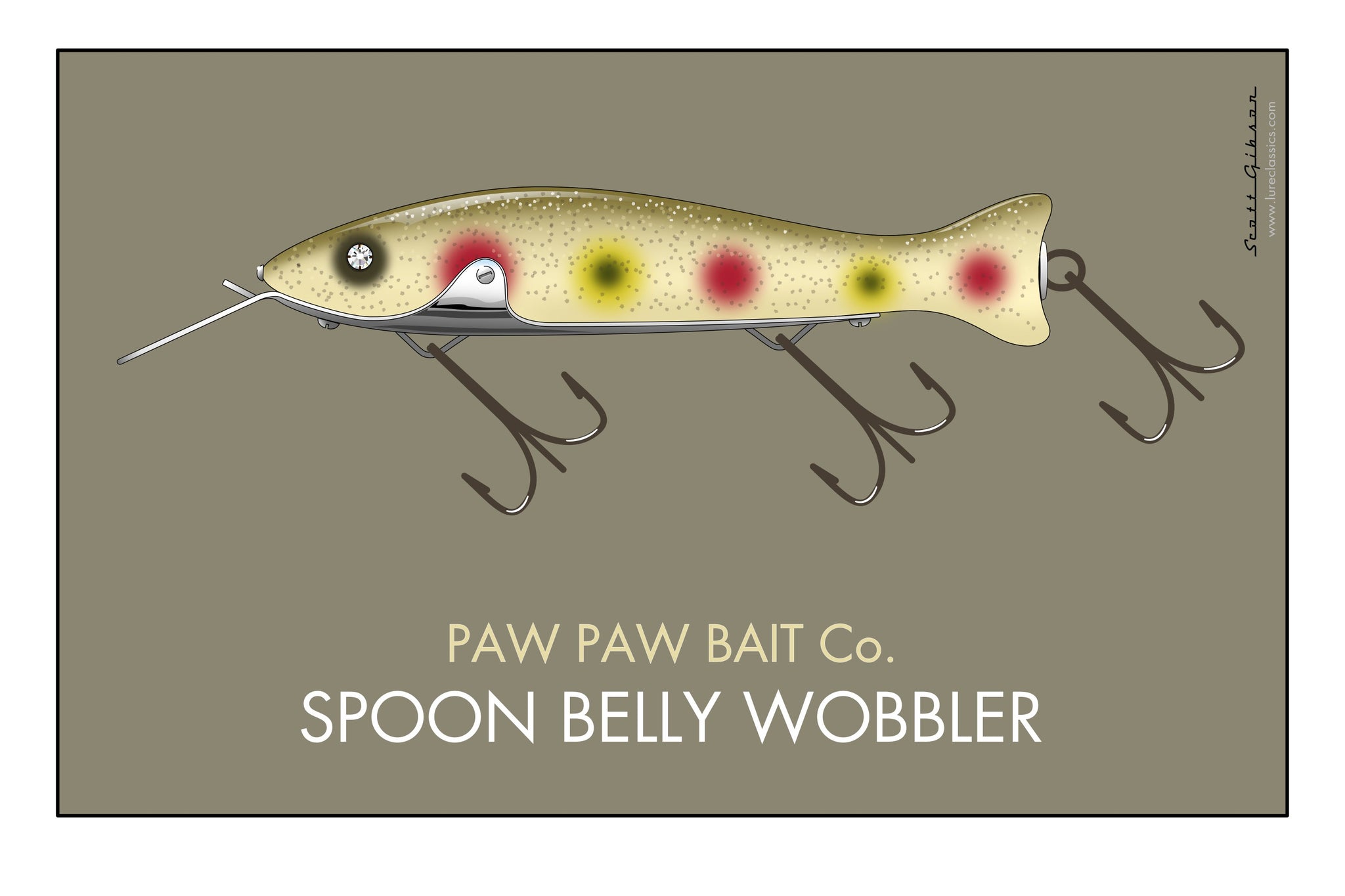 bear paw fishing lures Paw Paw Spoon Belly Wobbler | Fishing Lure Art
