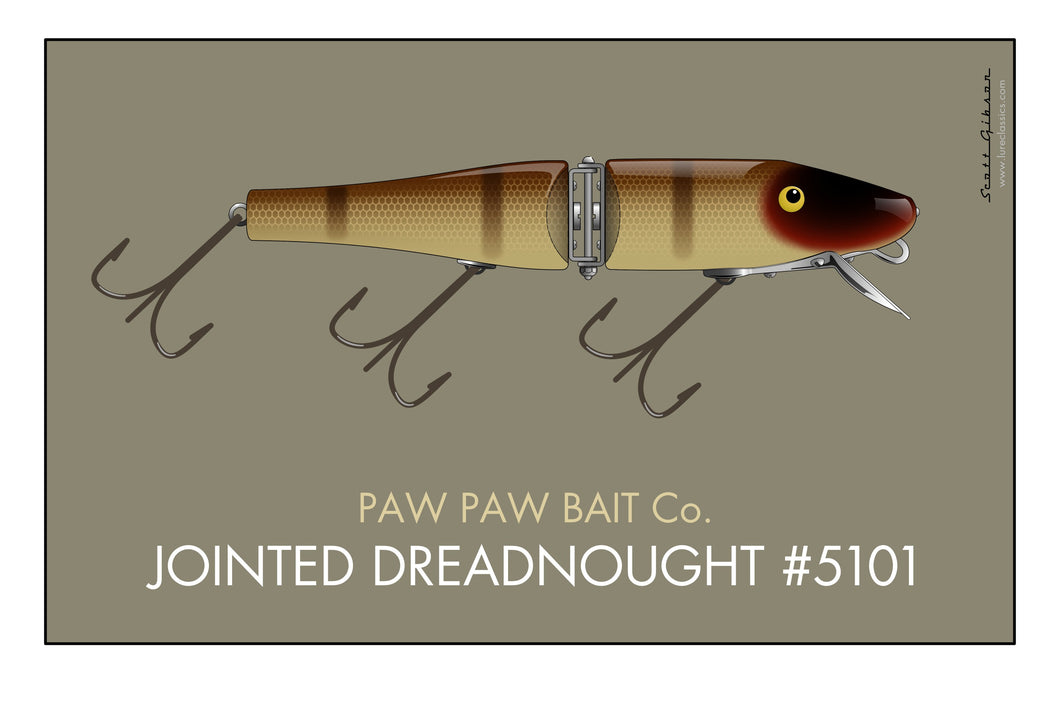 Paw Paw Jointed Dreadnought | Fishing Lure Art