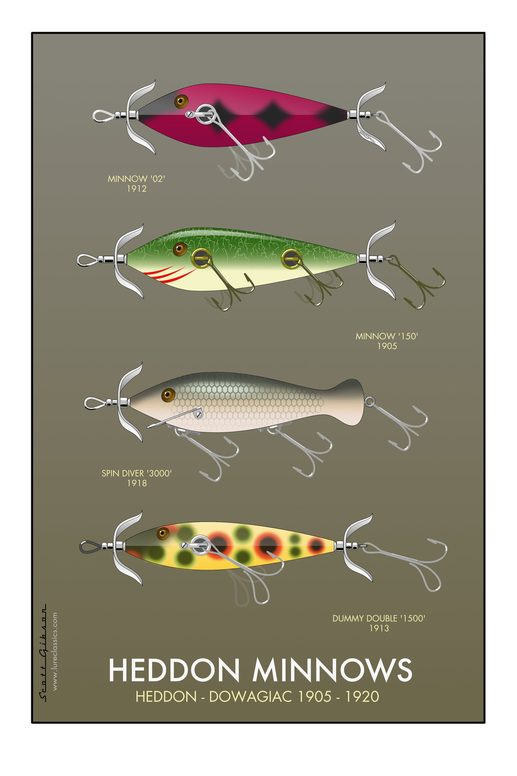 Heddon Classic Minnow Lures | Fishing Lure Art Heddon Classic Minnow Lures | Fishing Lure Art